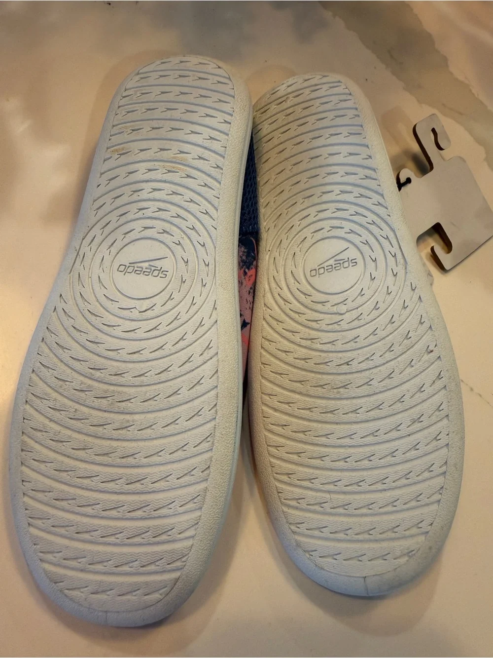 NWT Speedo Kids Water Shoes — Pink & Navy Abstract Slip-Ons 13/1
